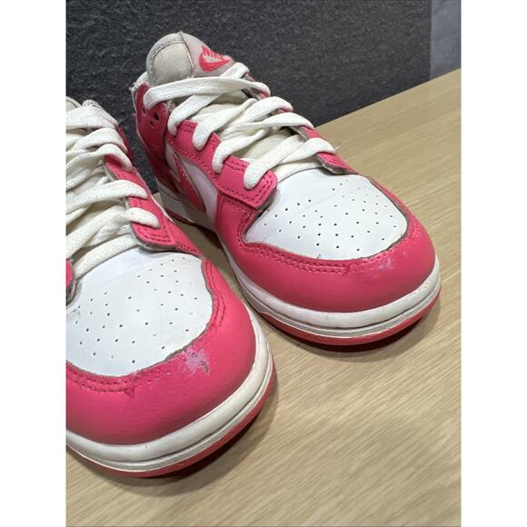 Nike Dunk Low Laser/Fuschia Sneakers Kids Size 1Y GS FB9108-102 (Read) - Picture 10 of 12